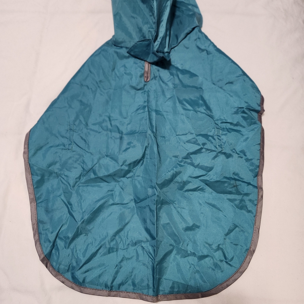 Kids Teal Hooded Rain Poncho Jacket